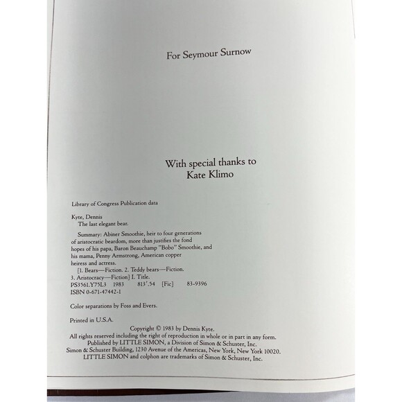 The Last Elegant Bear The Life & Times of Abiner Smoothie by Dennis Kyte - Picture 5 of 15